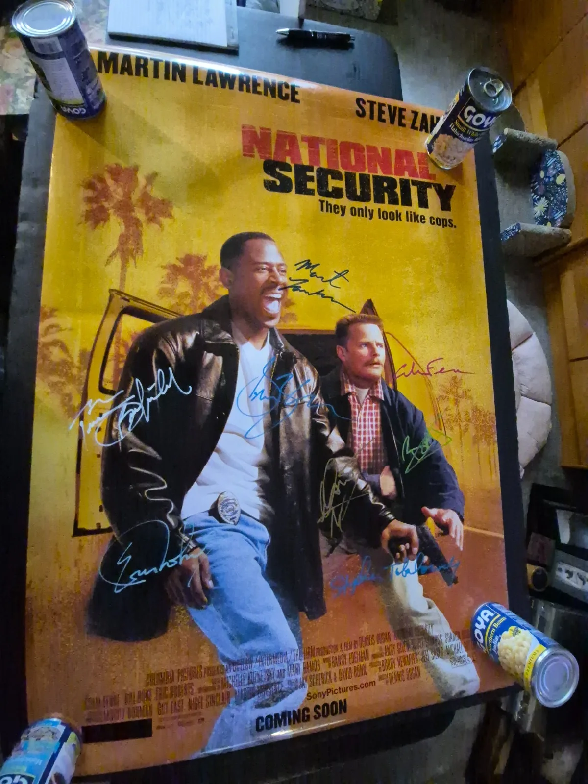 SEE BELOW — NATIONAL SECURITY -CAST SIGNED MOVIE POSTER-w/COA -1986-2 SIDED ekim