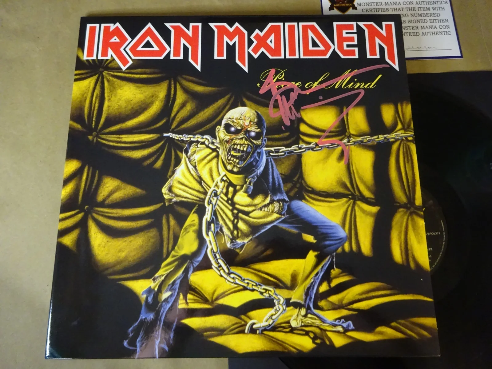 Signed Bruce Dickinson Autographed Iron Maiden Vinyl Album Monster Mania COA, изображение 2