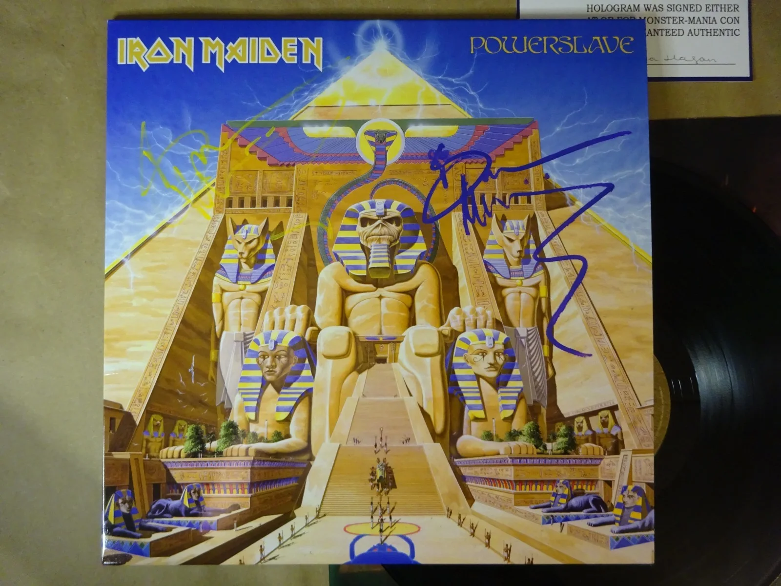 Signed Bruce Dickinson Autographed Iron Maiden Powerslave Monster Mania COA, image 2