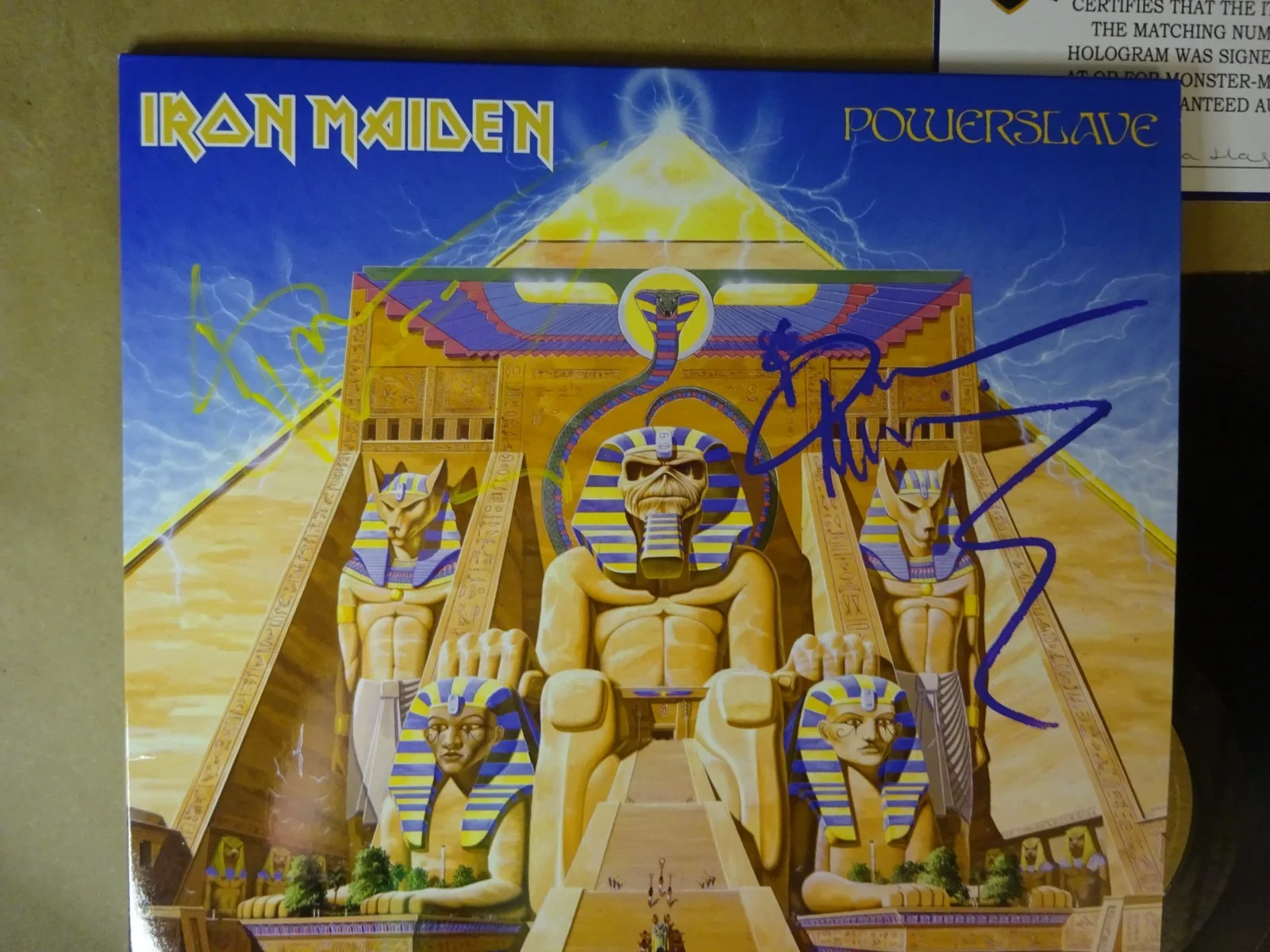 Signed Bruce Dickinson Autographed Iron Maiden Powerslave Monster Mania COA, image 4