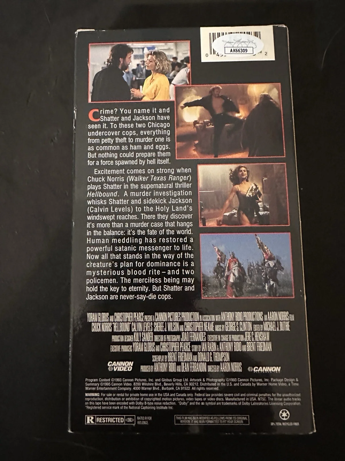 Chuck Norris — Chuck Norris Signed Original HellBound 1993 VHS Tape JSA Authenticated Auto COA, image 2