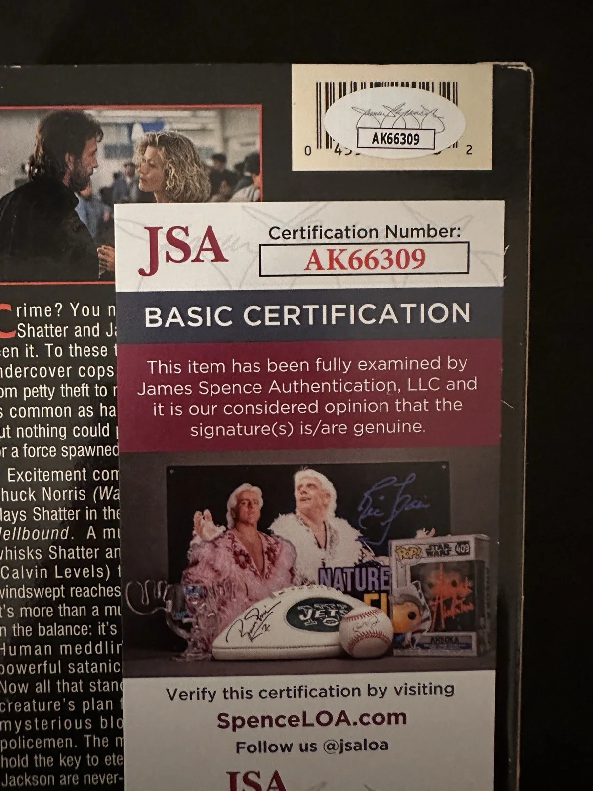 Chuck Norris — Chuck Norris Signed Original HellBound 1993 VHS Tape JSA Authenticated Auto COA, image 4