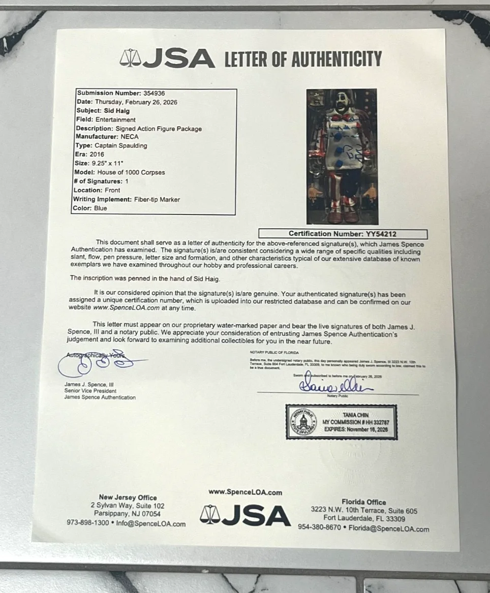 Sid Haig — SID HAIG Signed Captain Spaulding House of 1000 Corpses Action Figure - JSA LOA, image 5
