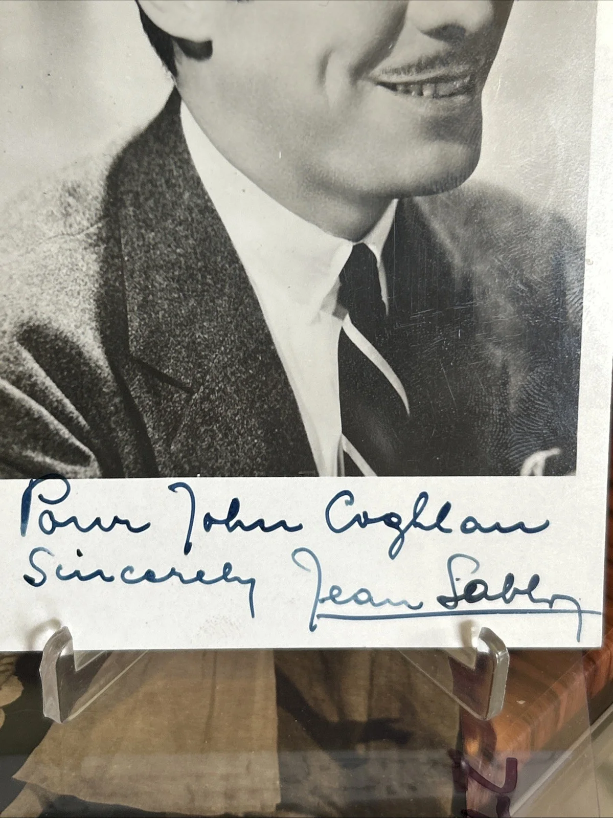Jean Sablon Signed Vintage Autograph 3.5x5.5 Photo French Singer Writer t375, изображение 2