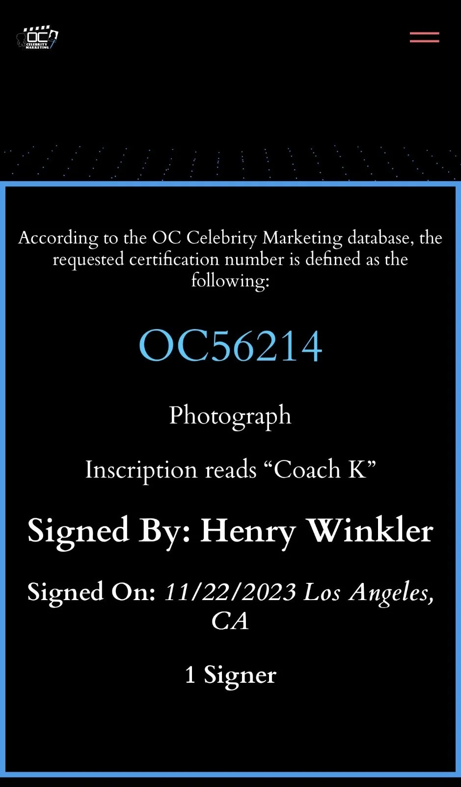 Henry Winkler — Henry Winkler The Waterboy Signed & Inscribed Coach Klein 11x14 Photo OC COA, изображение 4
