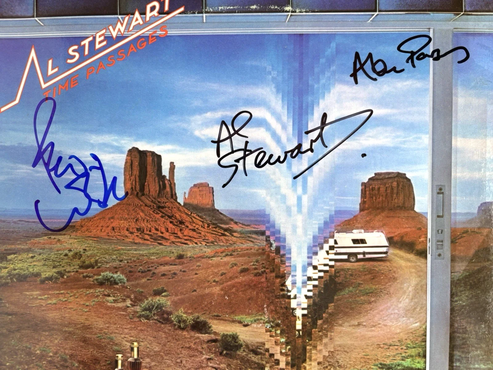 AL STEWART Alan Parsons & PETER WHITE Signed TIME PASSAGE Vinyl RECORD LP JSA CO, image 3