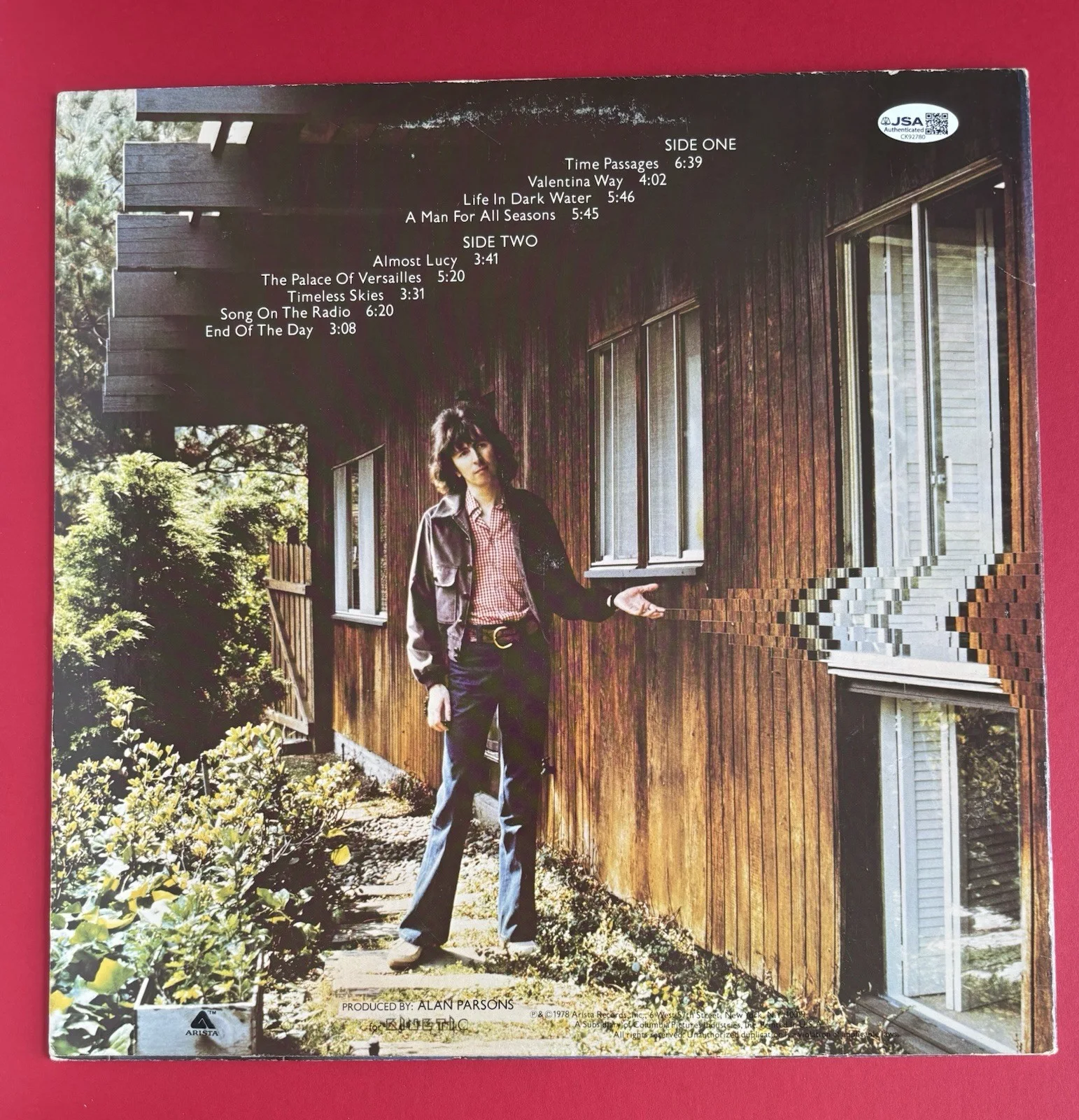 AL STEWART Alan Parsons & PETER WHITE Signed TIME PASSAGE Vinyl RECORD LP JSA CO, image 4