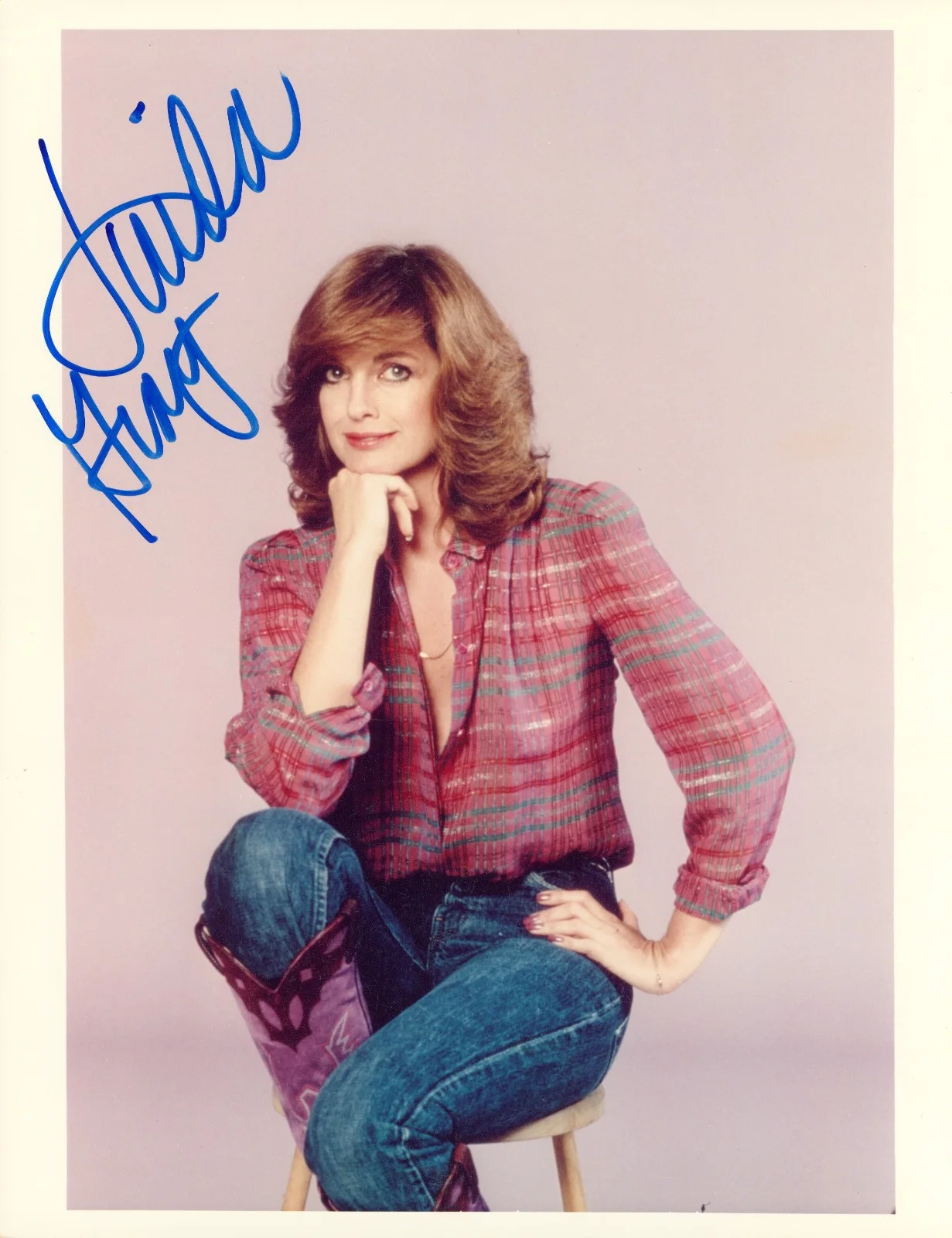 Mary Crosby — Linda Gray Signed Autograph 8x10 Photo Dallas Sue Ellen Ewing 47 Actress rare