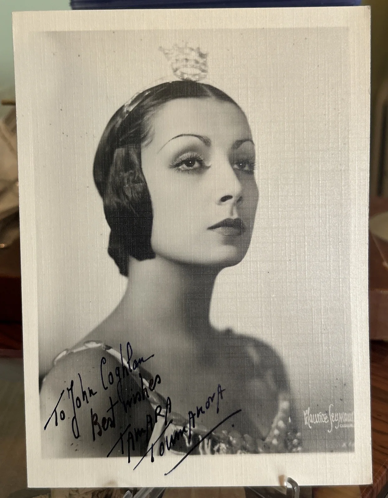 Tamara Toumanove — Tamara Toumanova Prima Ballerina Signed 5x7 Linen Photo t368