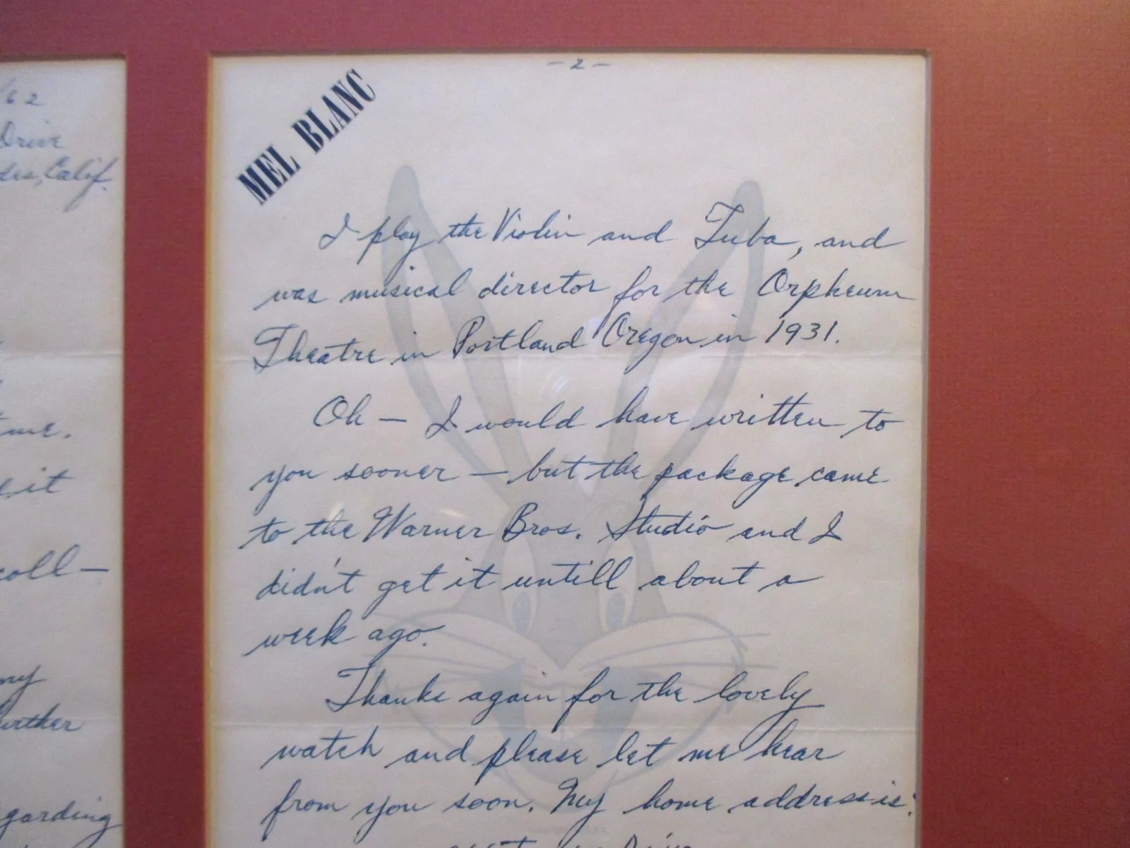 MEL BLANC — 1962- MEL BLANC-2-ORG-LETTERHEAD-BUGS BUNNY-WRITTEN LETTERS- SIGNED-LOONEY TUNES, изображение 5