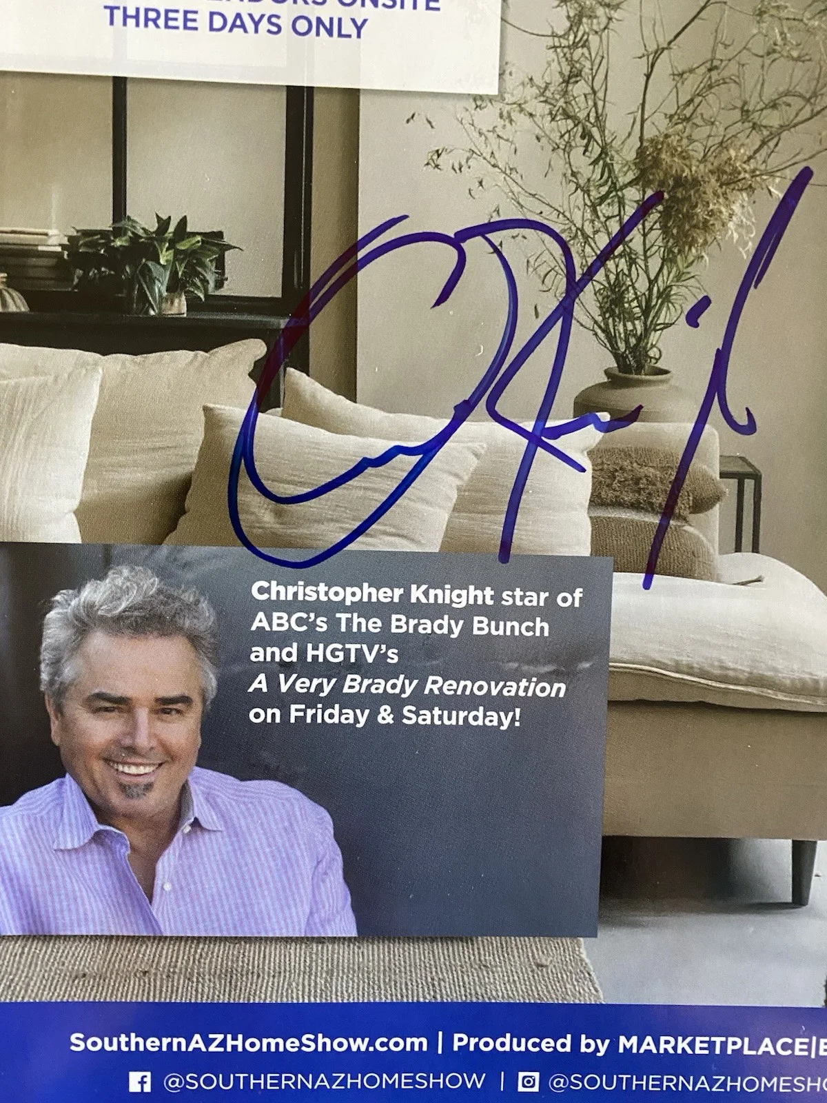 Christopher Knight — Christopher Knight Peter Brady Signed 2026 Home Show Program RARE Brady Bunch, изображение 2