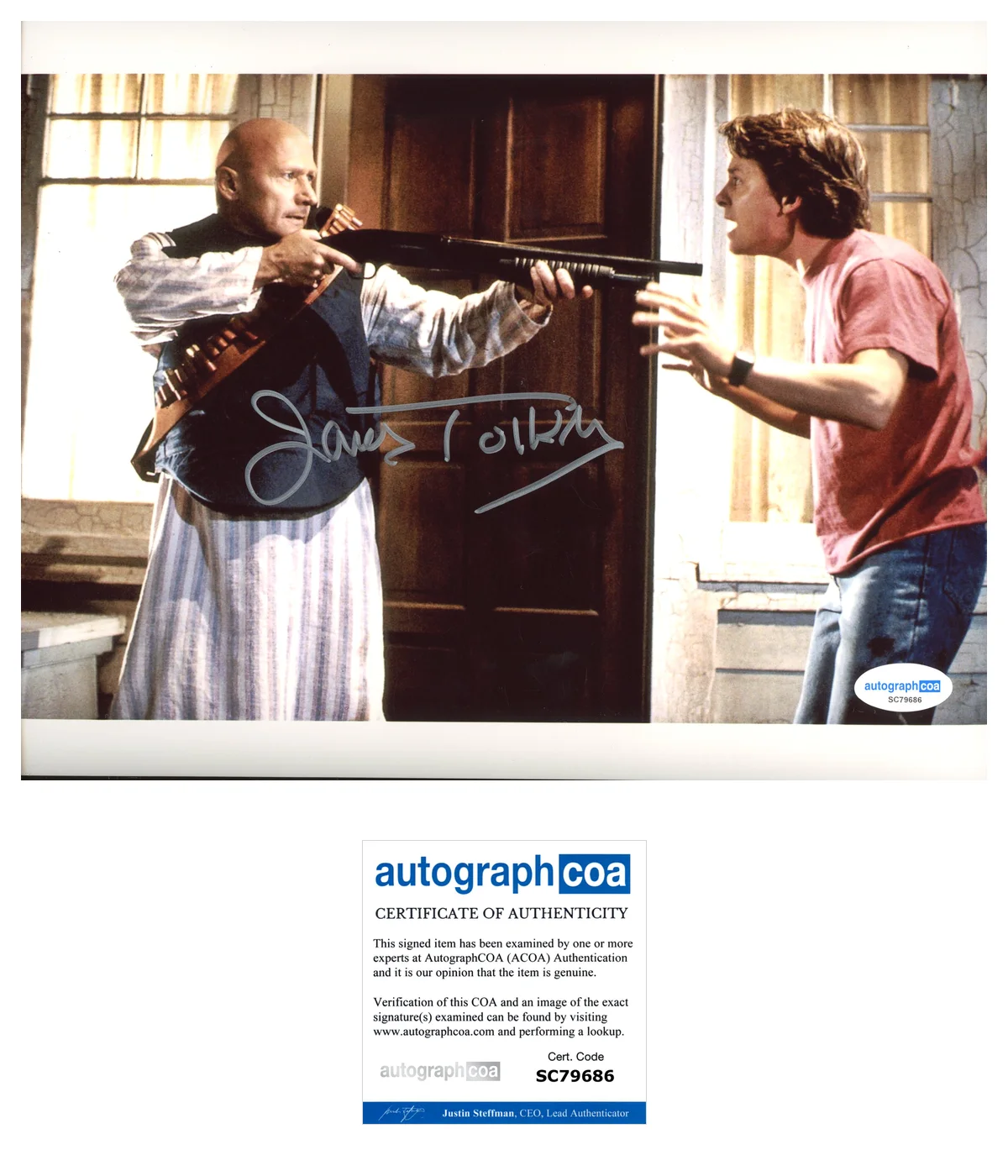 James Tolkan Back Future Autographed Signed 8x10 Photo ACOA, image 2
