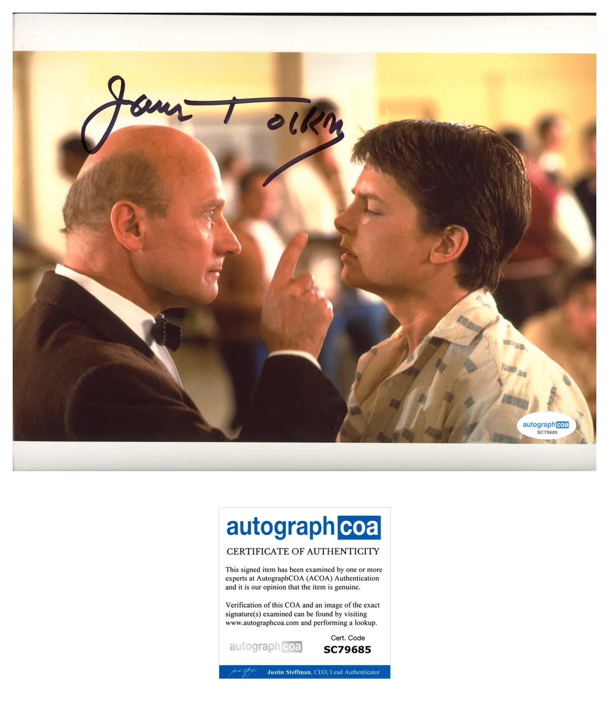 James Tolkan Back Future Autographed Signed 8x10 Photo ACOA, image 2