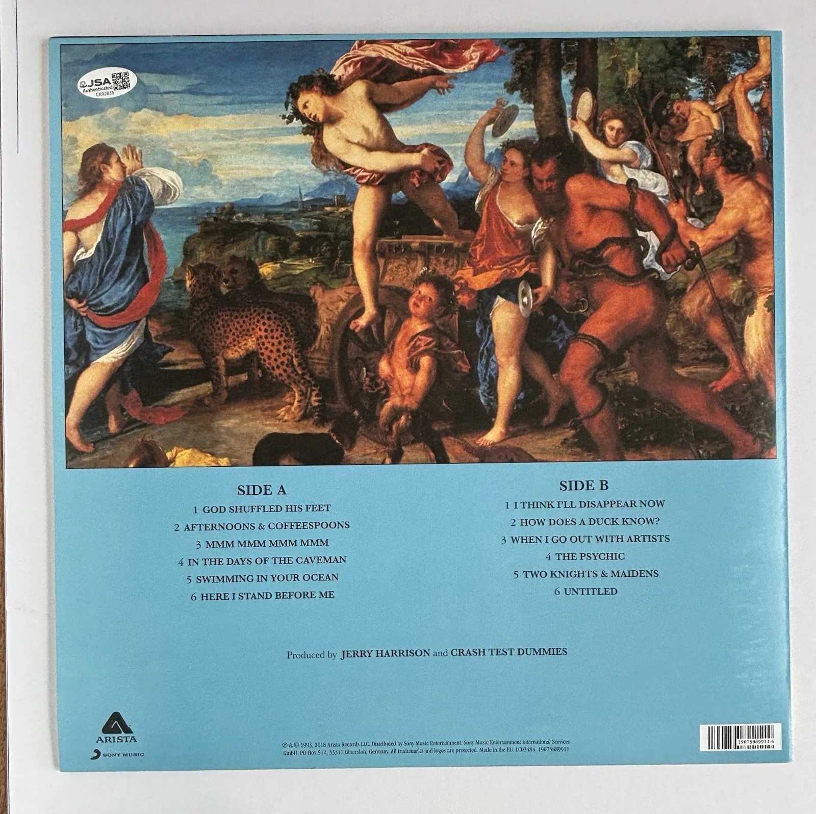 CRASH TEST DUMMIES Signed GOD SHUFFLED Vinyl RECORD LP x4 JSA COA Brad Roberts, image 5