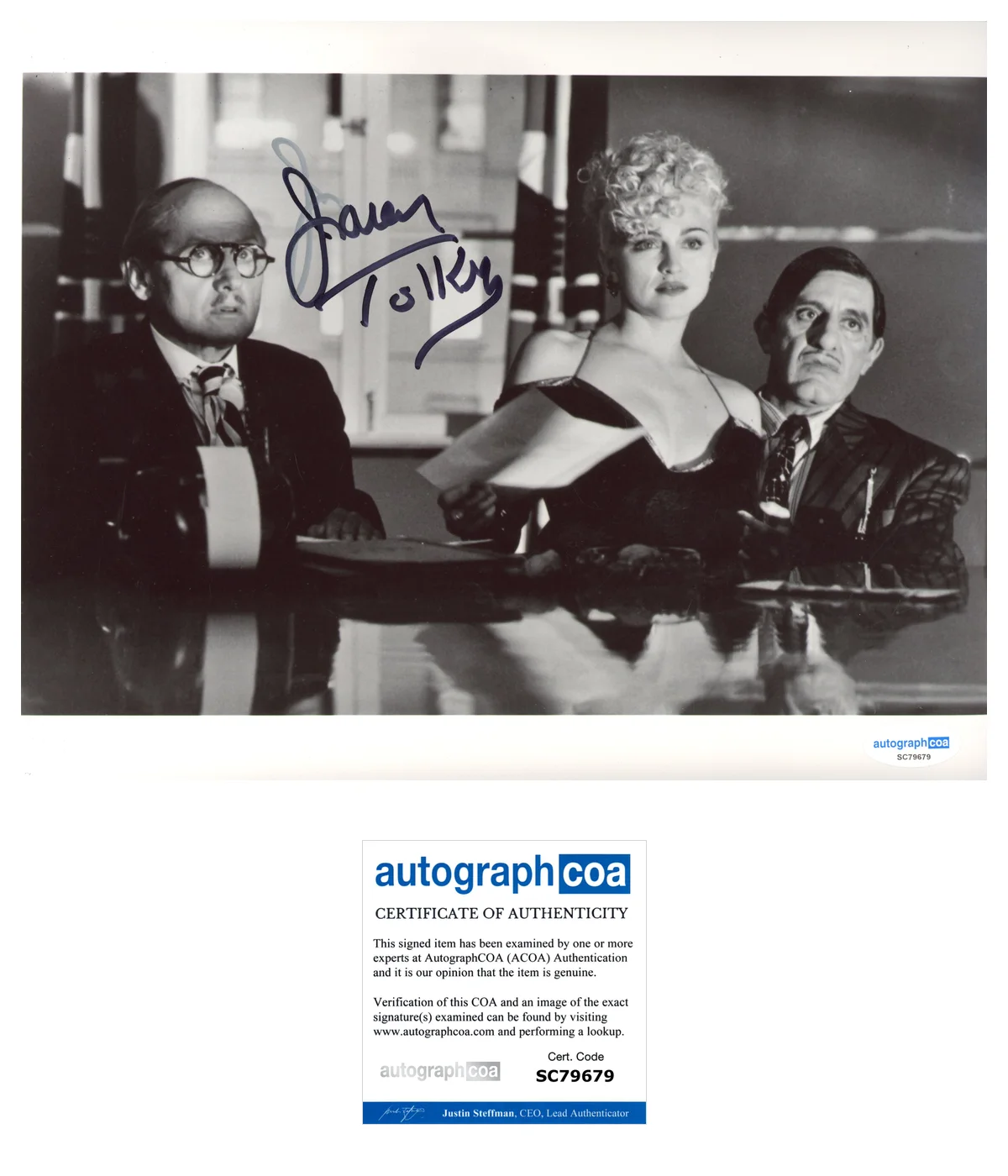 James Tolkan Dick Tracy Autographed Signed 8x10 Photo ACOA, image 2