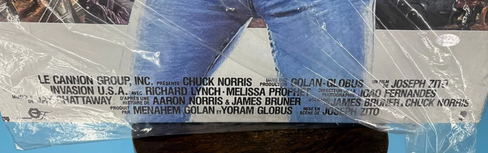 Chuck Norris — Chuck Norris Signed Invasion USA Canvas Poster PSA Authenticated, image 4