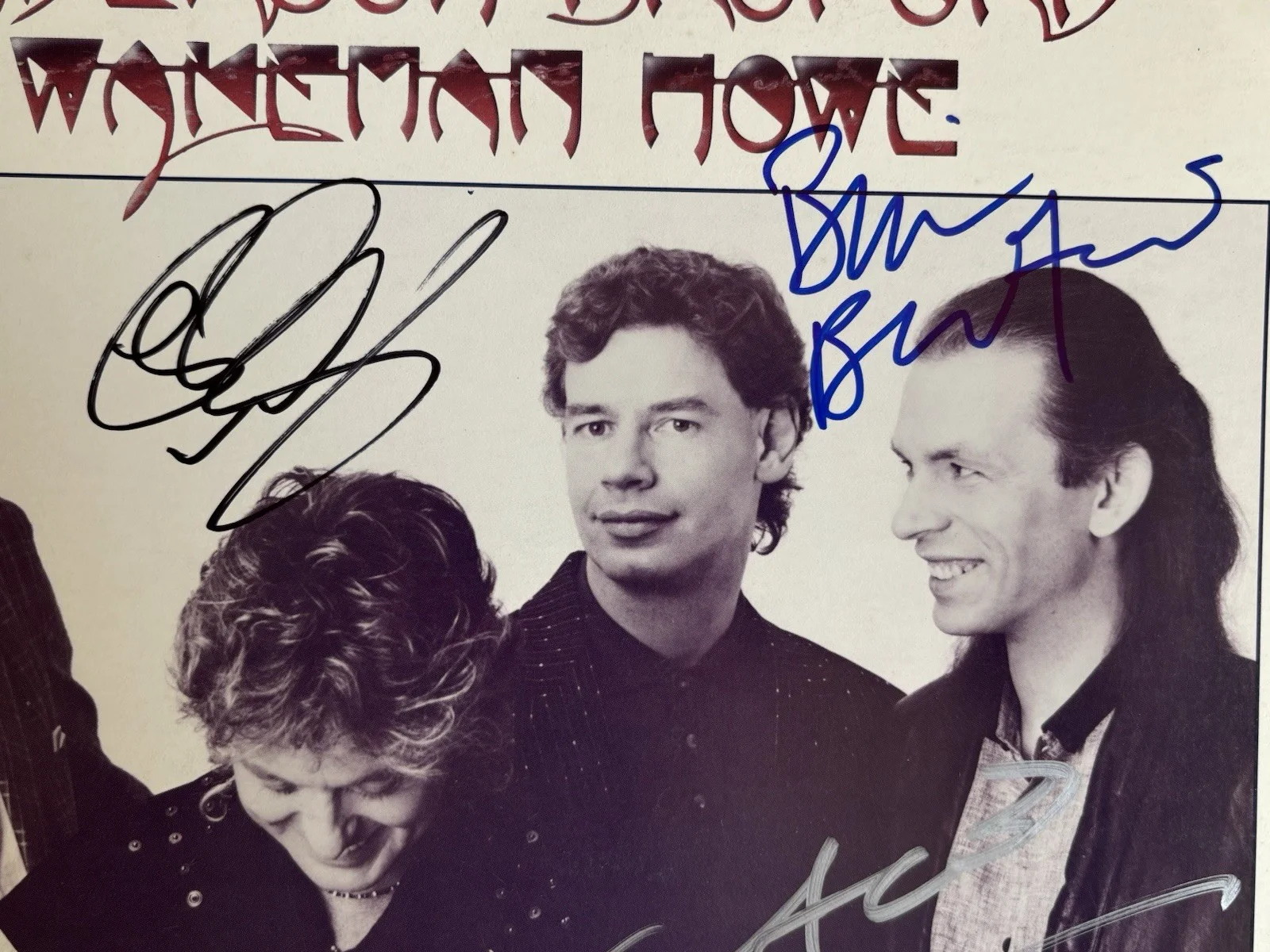 ANDERSON BRUFORD WAKEMAN & HOWE Signed PROMO FLAT POSTER x ALL JSA COA Steve YES, image 3