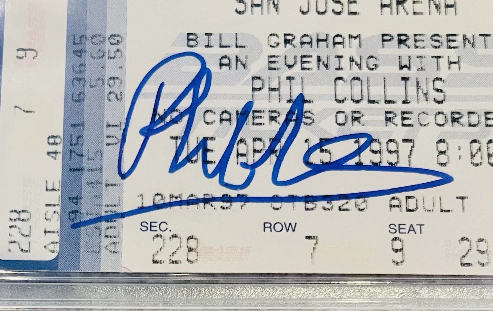 Phil Collins Signed 1979 Ticket PSA/DNA Gem Autograph Rare, image 2