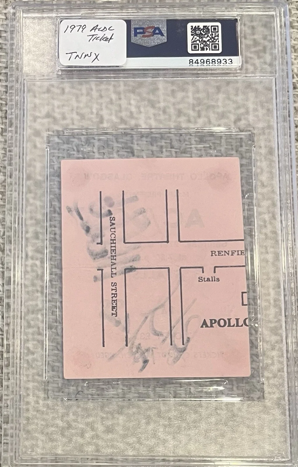 AC/DC Signed 1979 Ticket Apollo Theatre UK Autograph M. Young RIP PSA/DNA Rare, image 3