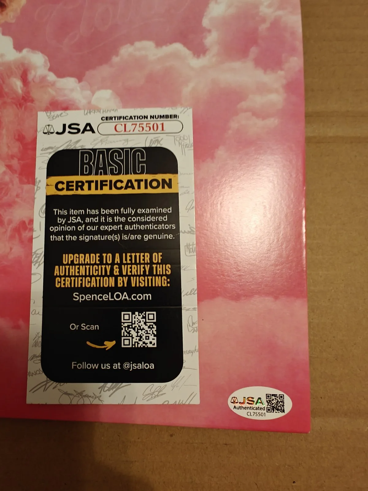 Megan Maroney Signed Autograph Cloud 9 Vinyl Record JSA Certificate, image 2