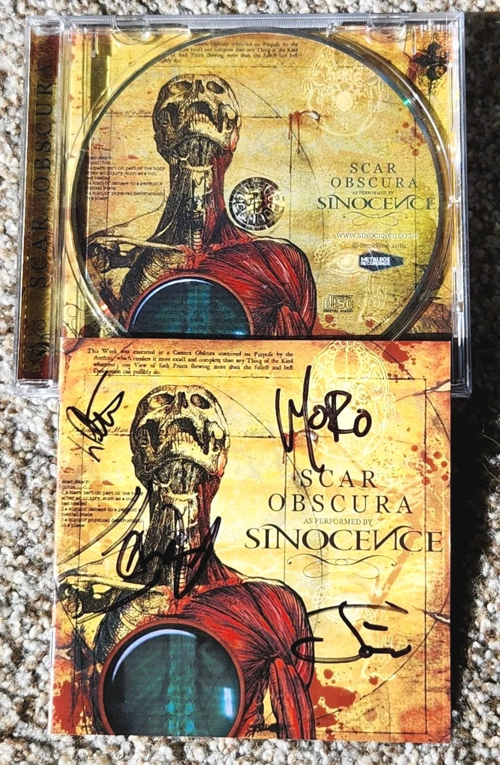 Signed Sinocence CD Scar Obscura (2010) AUTOGRAPHED by Band Very Rare, image 2