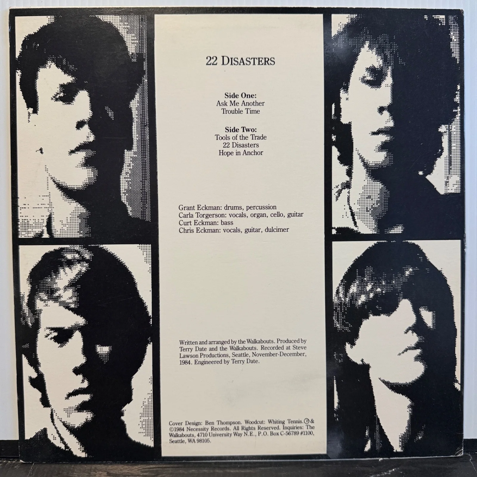 AUTOGRAPHED WALKABOUTS "22 Disasters" VINYL Necessity EP001 1" spine split, image 2