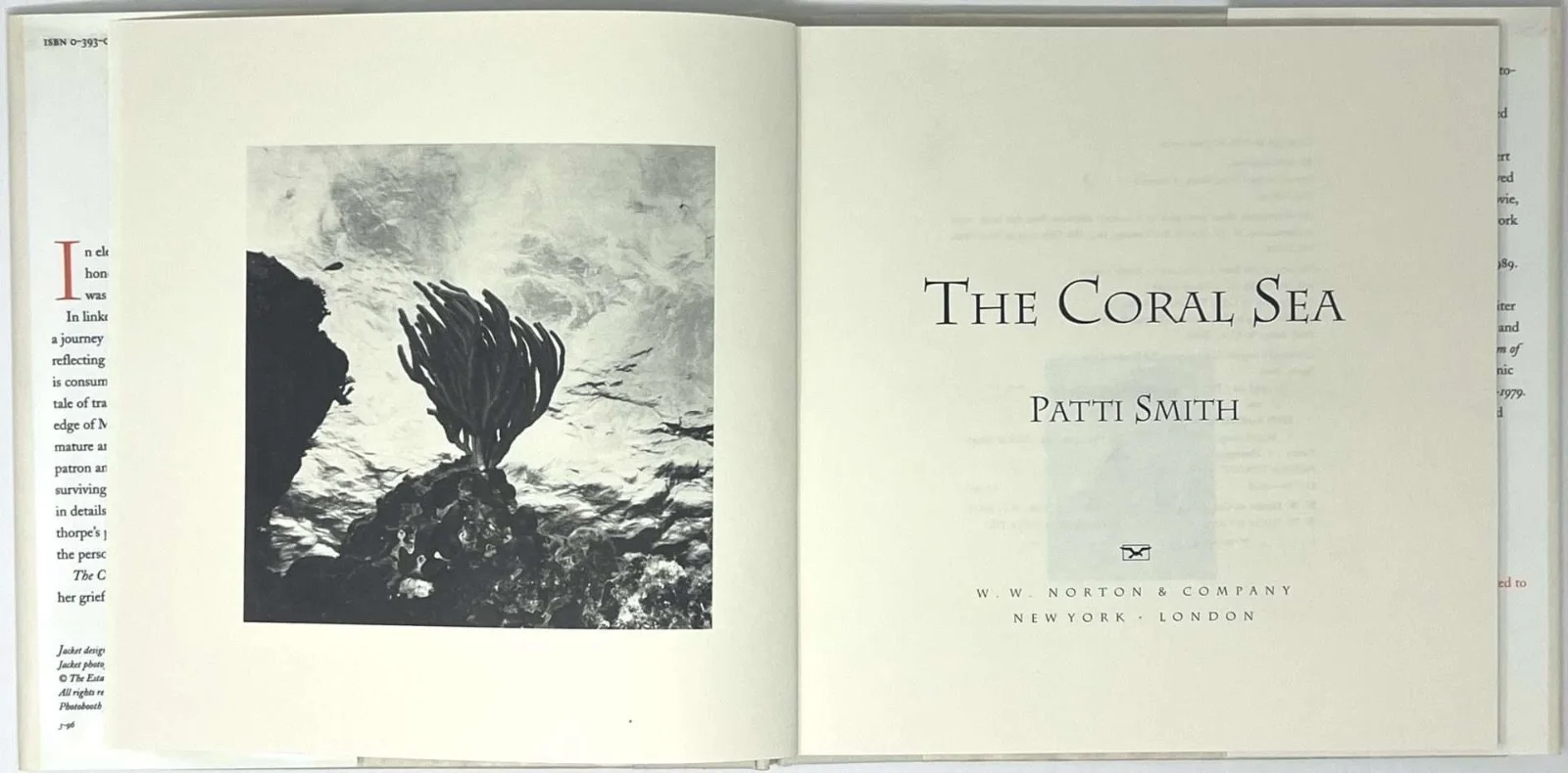 PATTI SMITH Signed THE CORAL SEA 1st ED BOOK To Reprise Records Pres Howie Klein, изображение 4