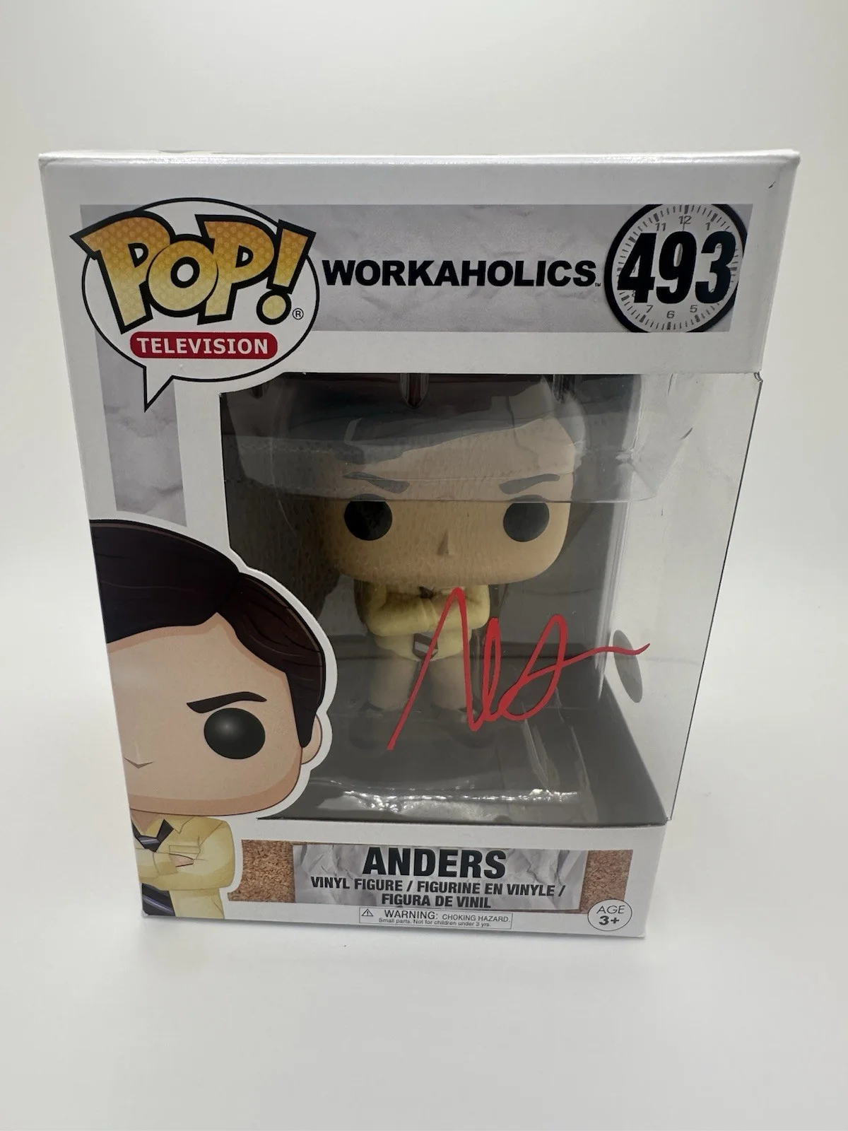 ANDERS HOLM SIGNED ‘ANDERS’ FUNKO POP ‘WORKAHOLICS’ TV COMEDY JSA COA WS, image 2