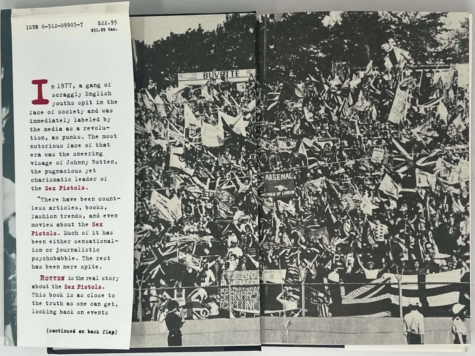 SEX PISTOLS -SIGNED JOHN LYDON Rotten 1ST ED. BOOK To Reprise Head Howie Klein, изображение 2