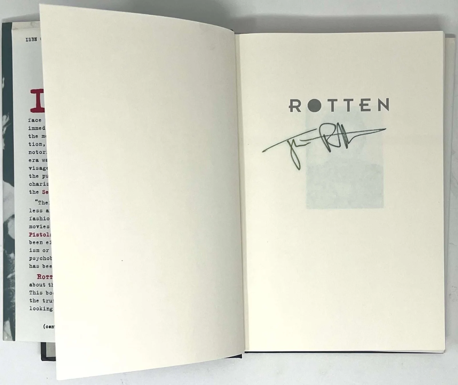 SEX PISTOLS -SIGNED JOHN LYDON Rotten 1ST ED. BOOK To Reprise Head Howie Klein, изображение 3