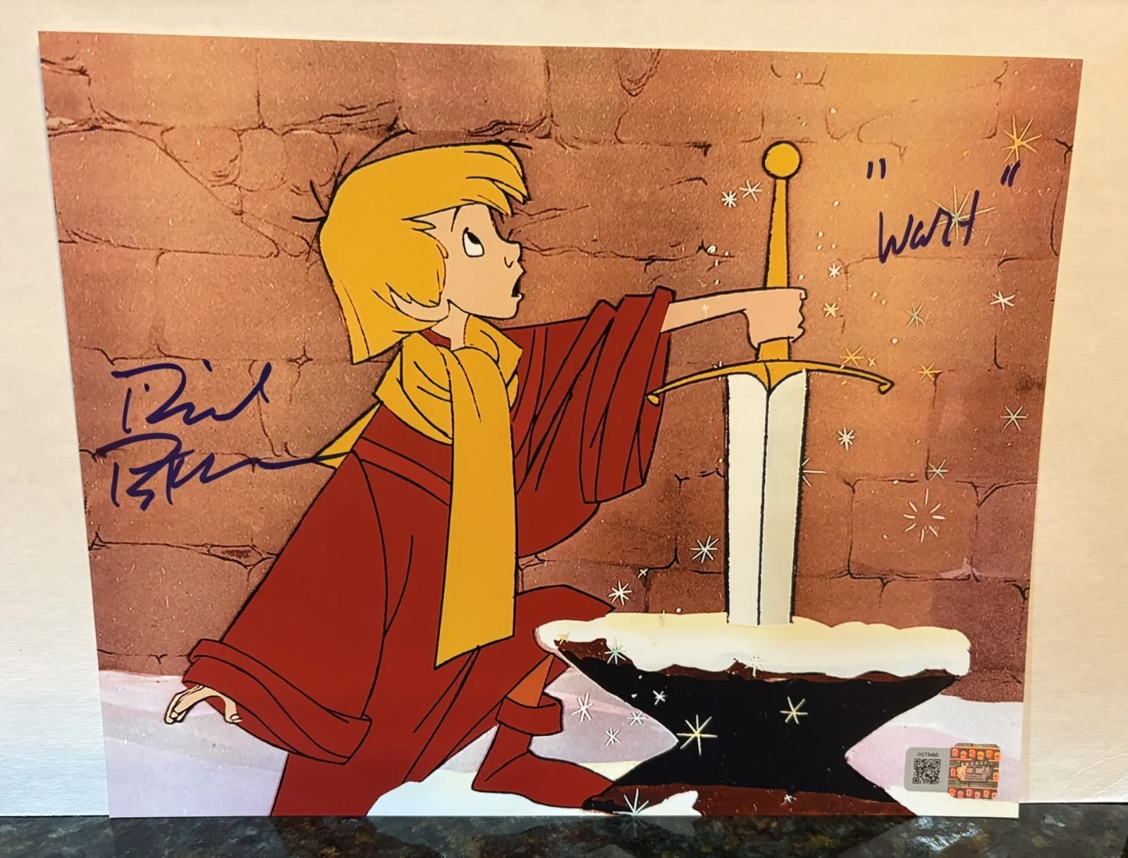 Bruce Reitherman — Bruce Reitherman signed & Inscribed Disney's Sword in the Stone 8x10 OCCM COA
