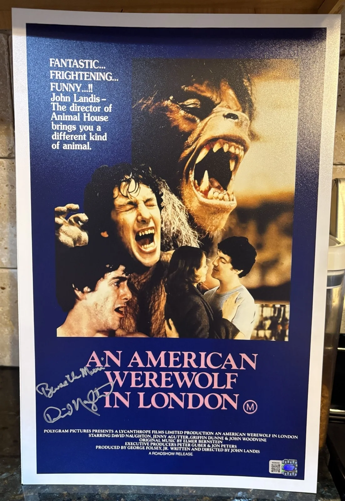 David Naughton — David Naughton Signed & Inscribed An American Werewolf in London 11x17 OCCM COA
