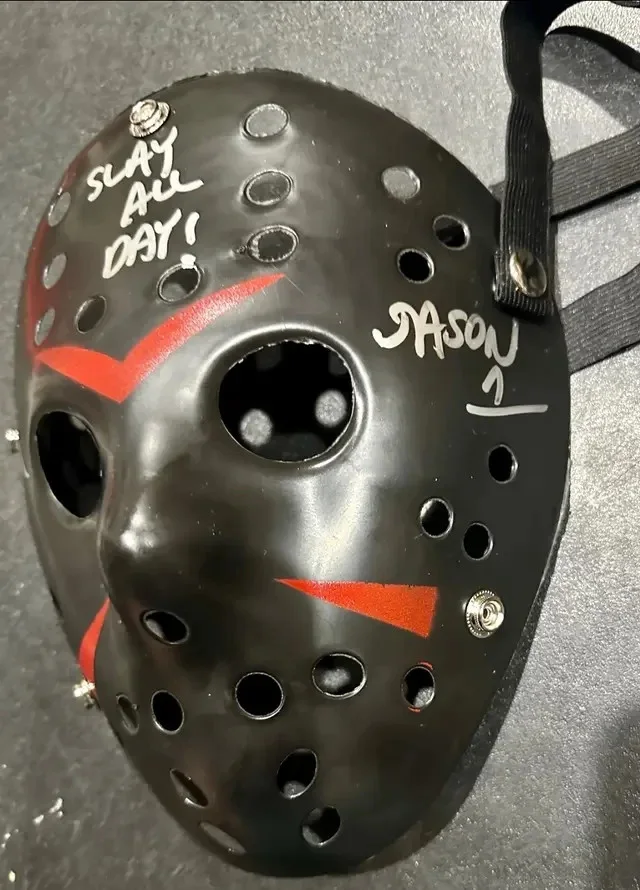 Ari Lehman — Ari Lehman JASON Friday the 13th Autographed & Inscribed Mask COA JSA WC195650, image 2