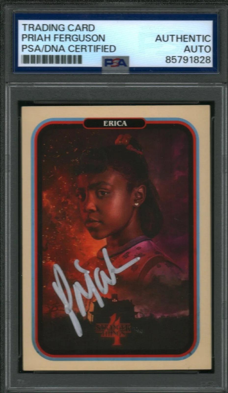 priah ferguson — PRIAH FERGUSON SIGNED STRANGER THINGS ERIKA TRADING CARD PSA ZEROCOOL SEASON 4