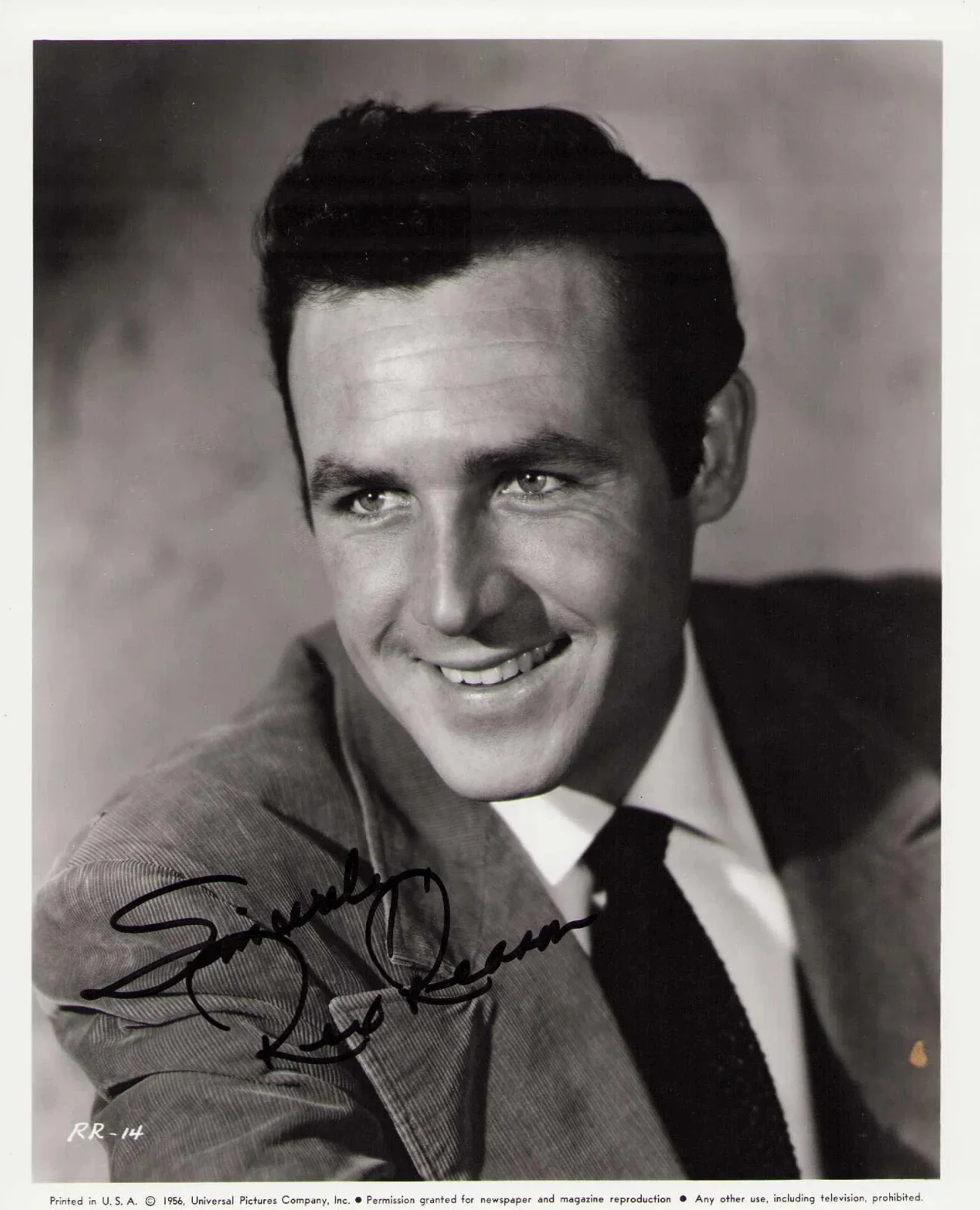 Rex Reason — Vintage 1951 Rex Reason Signed Autograph 8x10 B&W Photo SCI FI W/COA