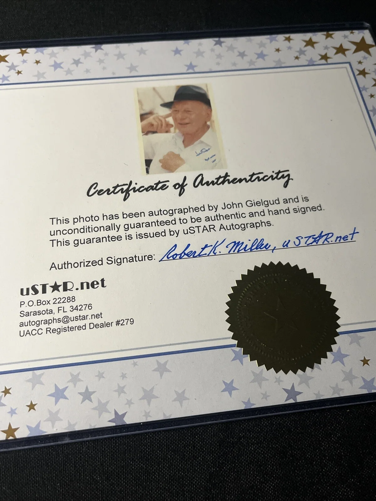 John Gielgud — Rare Hand Signed Autographed John Gielgud Oscar Winner Film Legend COA, изображение 4