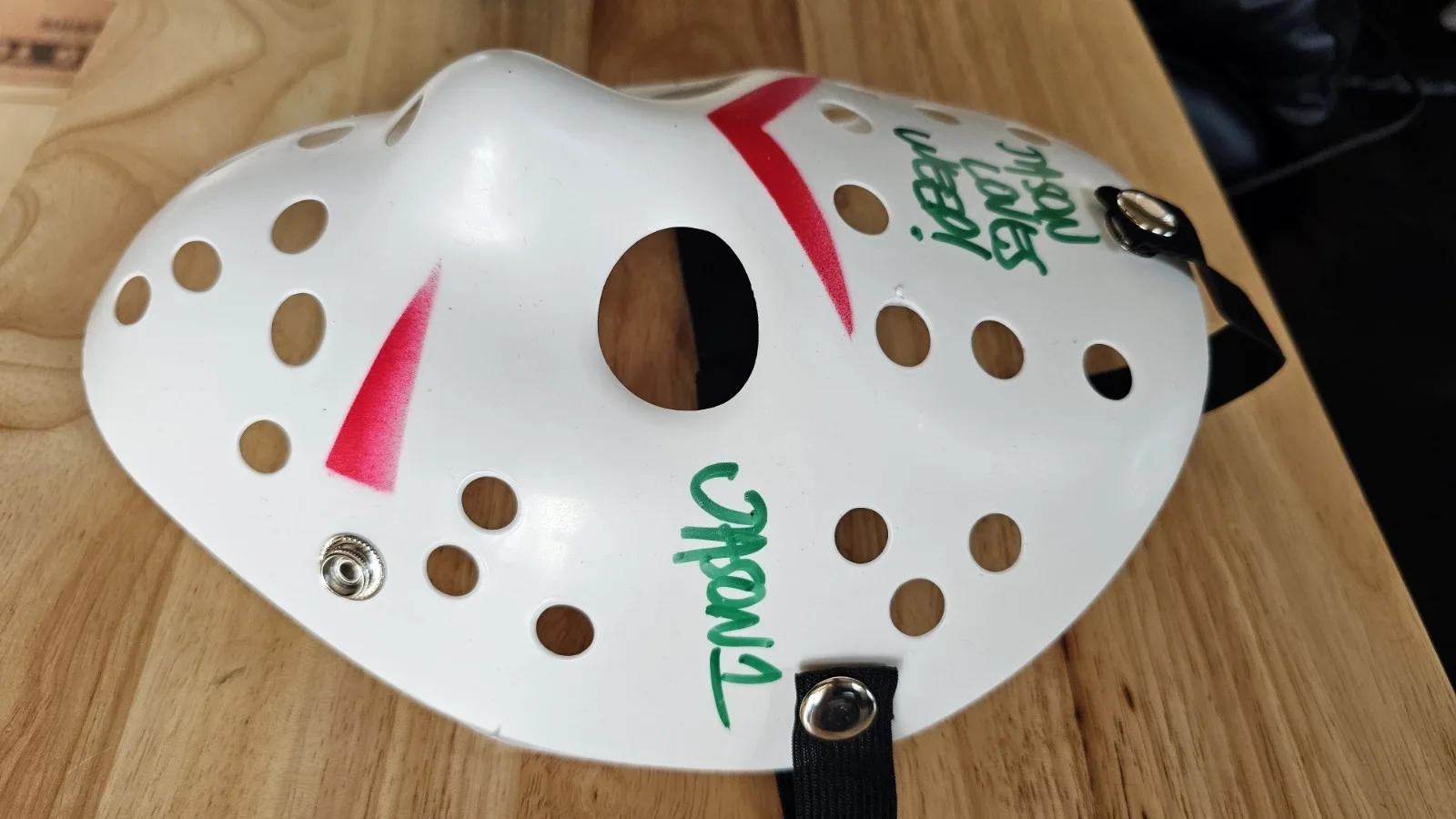 Ari Lehman — Ari Lehman Friday The 13th 1 Signed Jason Mask “Jason Loves Weed” Beckett COA, изображение 2