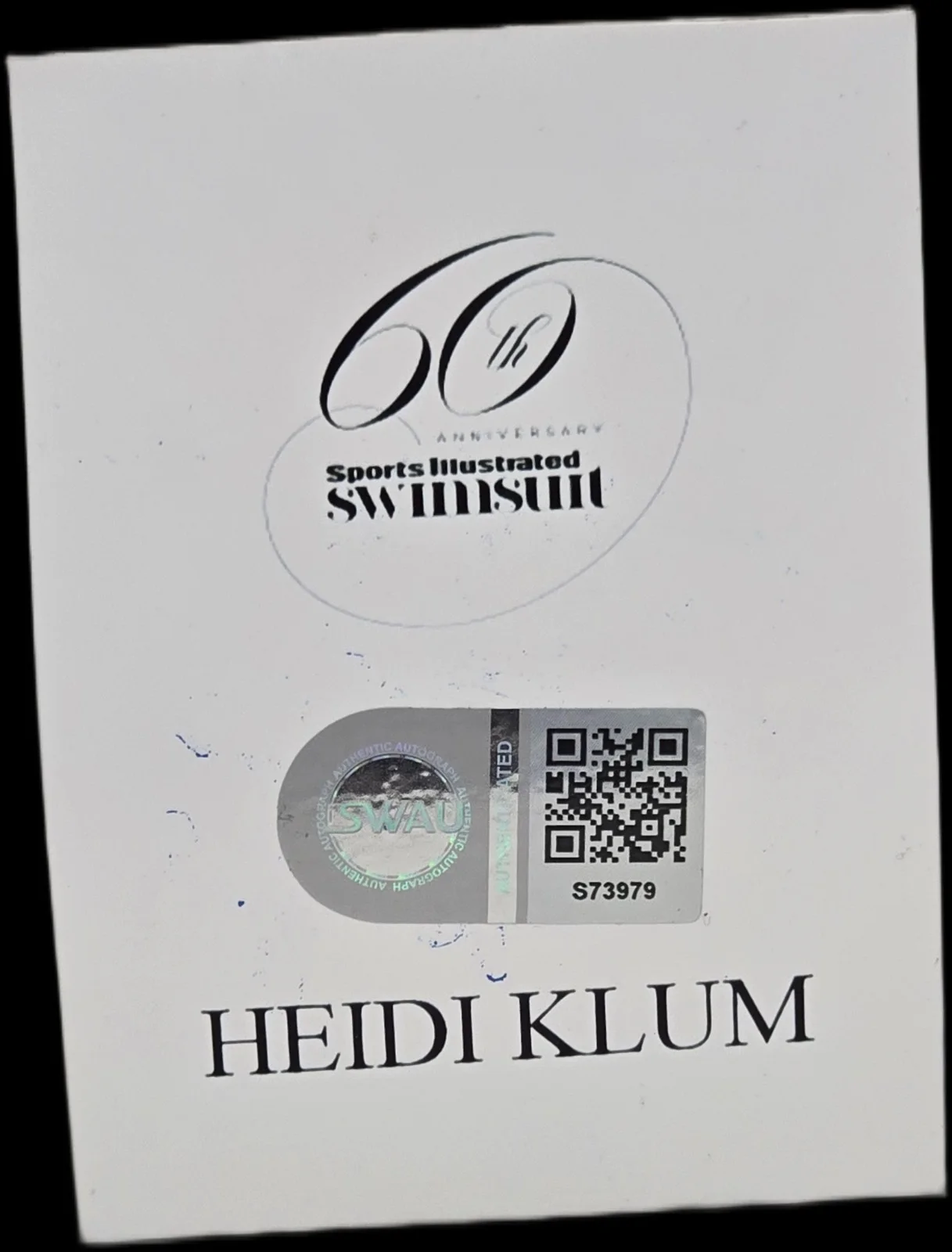 heidi klum — Heidi Klum Signed Sports Illustrated Swimsuit 60th Anniversary Card SWAU, изображение 2