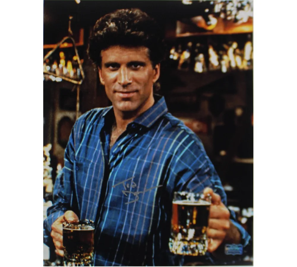 Ted Danson — Ted Danson Signed Cheers Unframed 11x14 Holding Beer Mugs Photo
