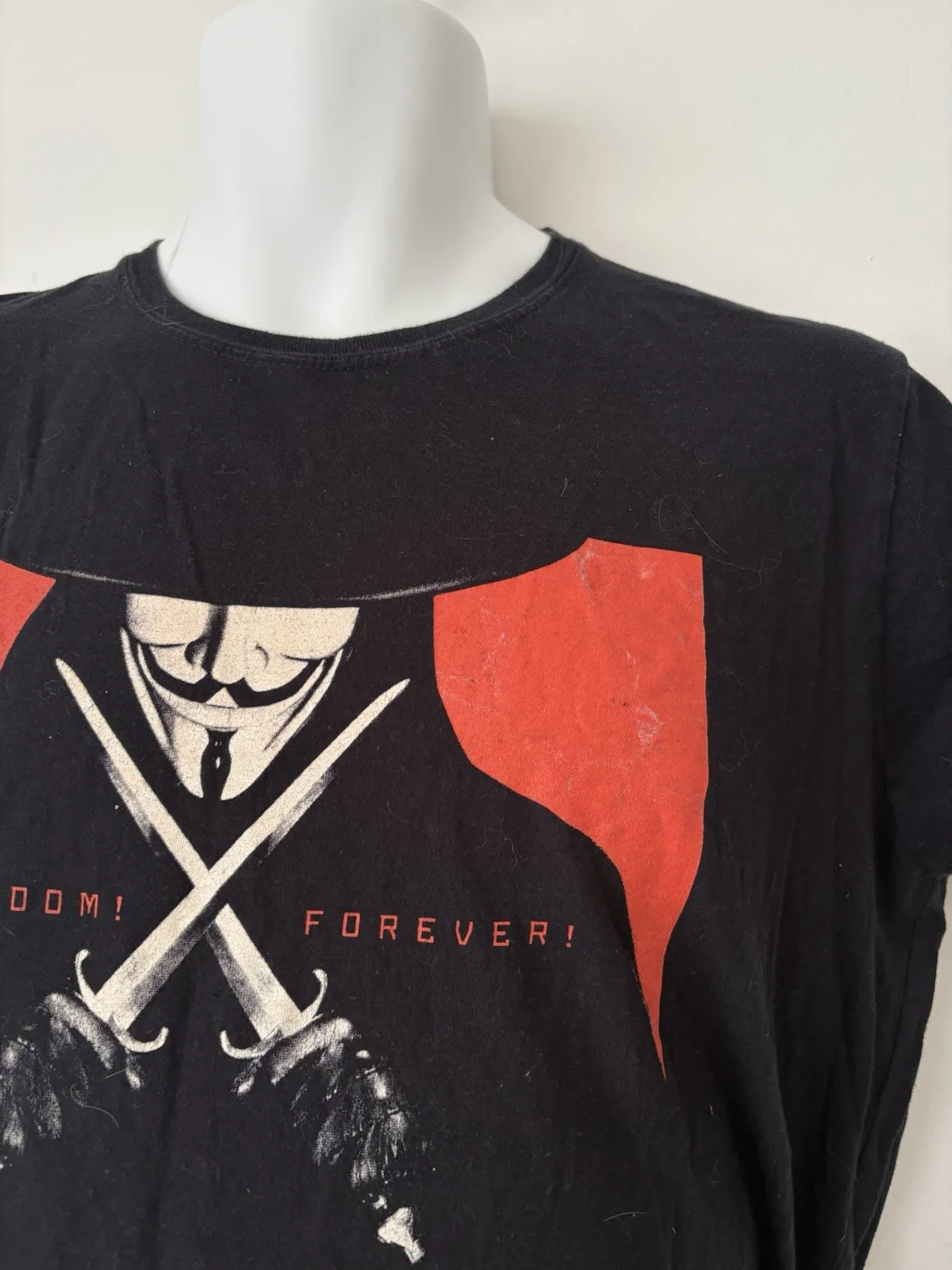 Vintage V For Vendetta Movie Promo T Shirt Ladies XXL 2006 Dc Comics, изображение 2