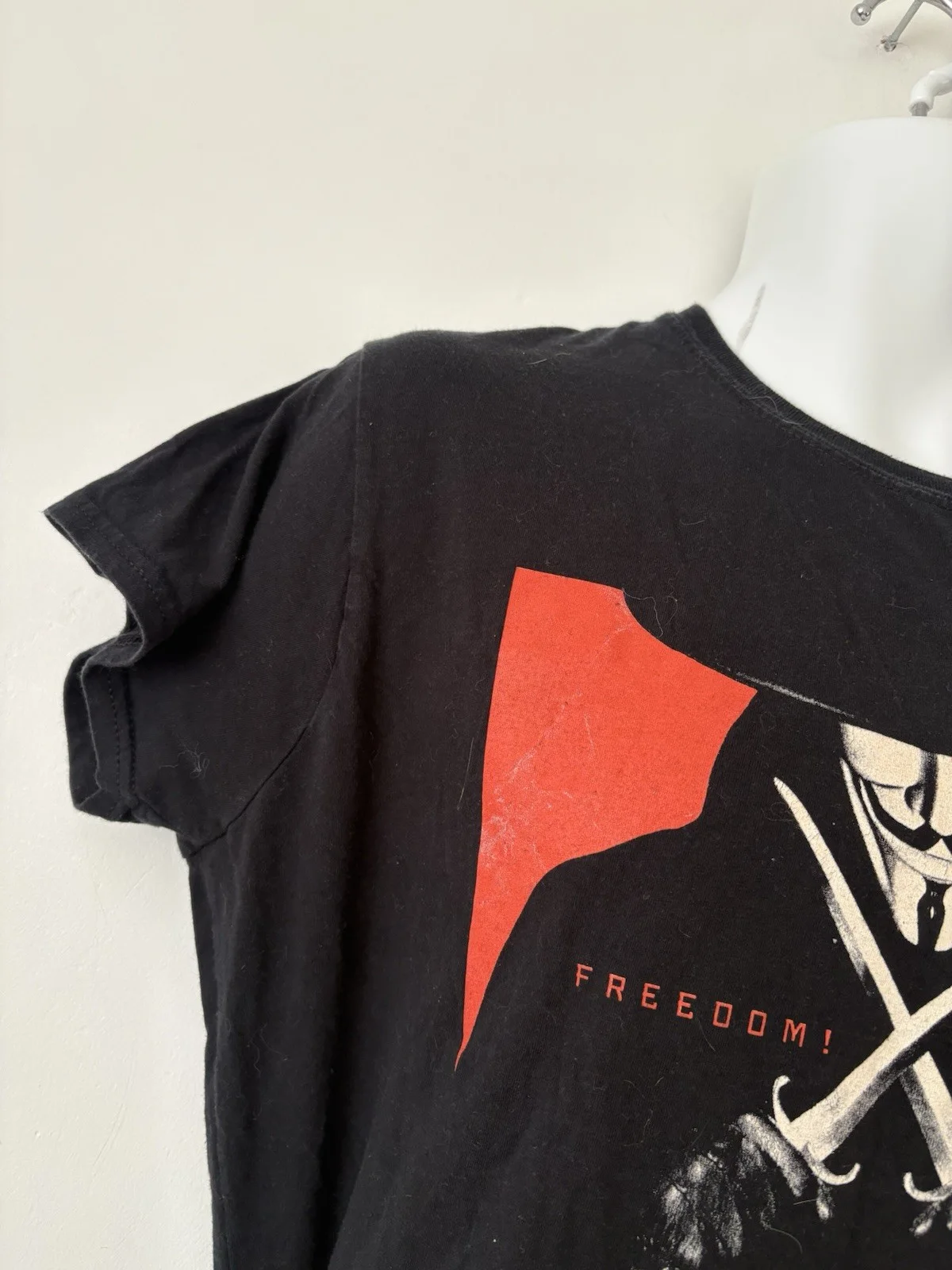 Vintage V For Vendetta Movie Promo T Shirt Ladies XXL 2006 Dc Comics, изображение 3