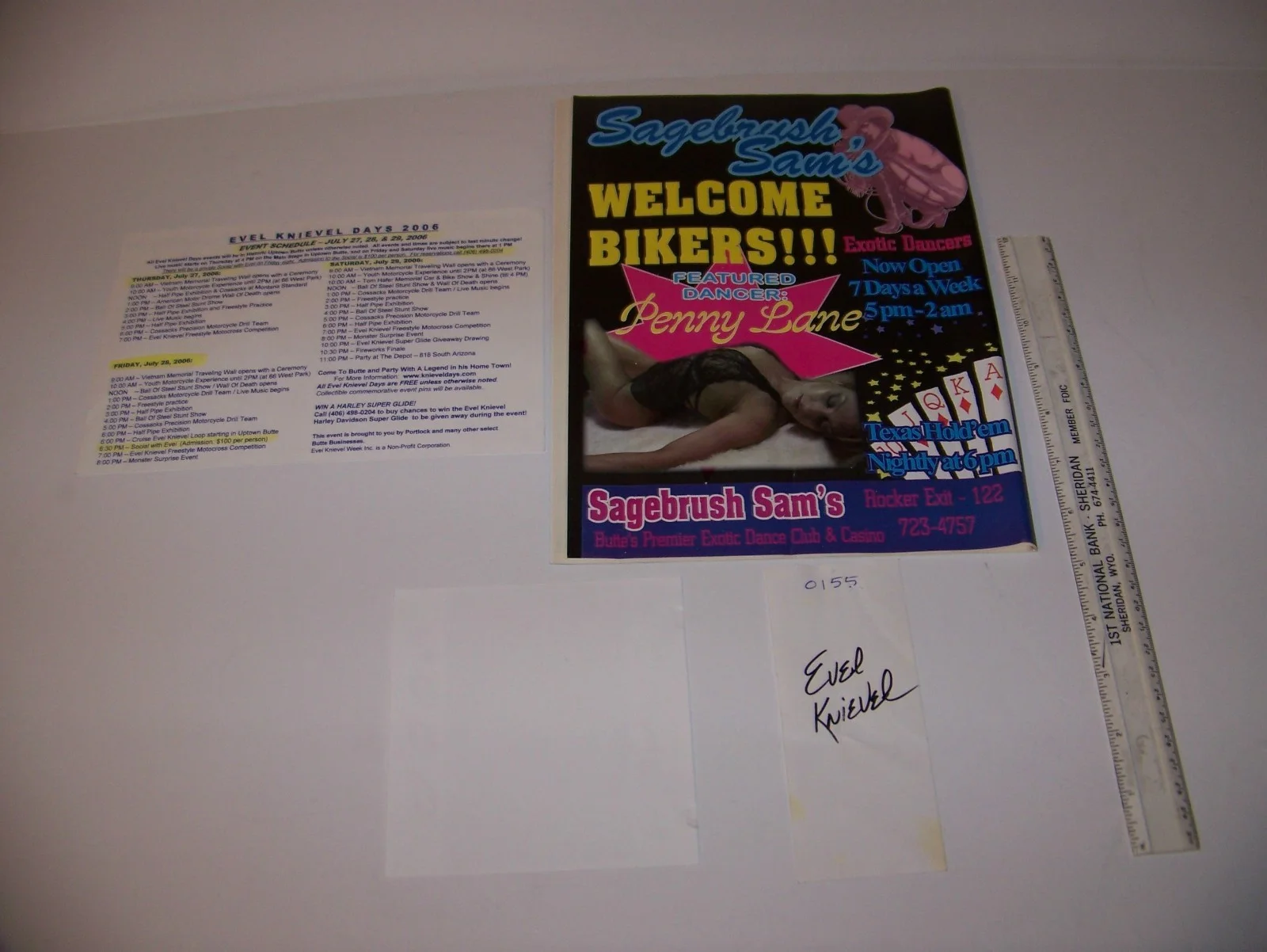 2006 Evel Knievel Days Lot w/ Signed Ticket Motorcycle Daredevil Butte Montana, изображение 2