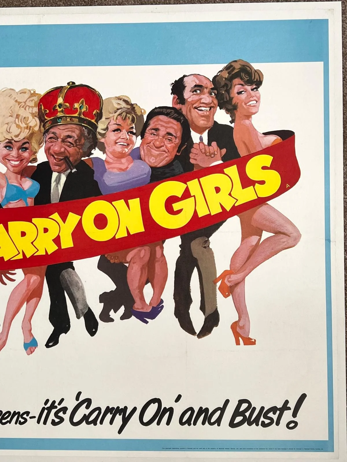 Carry On Girls Original British Quad Poster 30x40 LINEN BACKED 1973, изображение 3