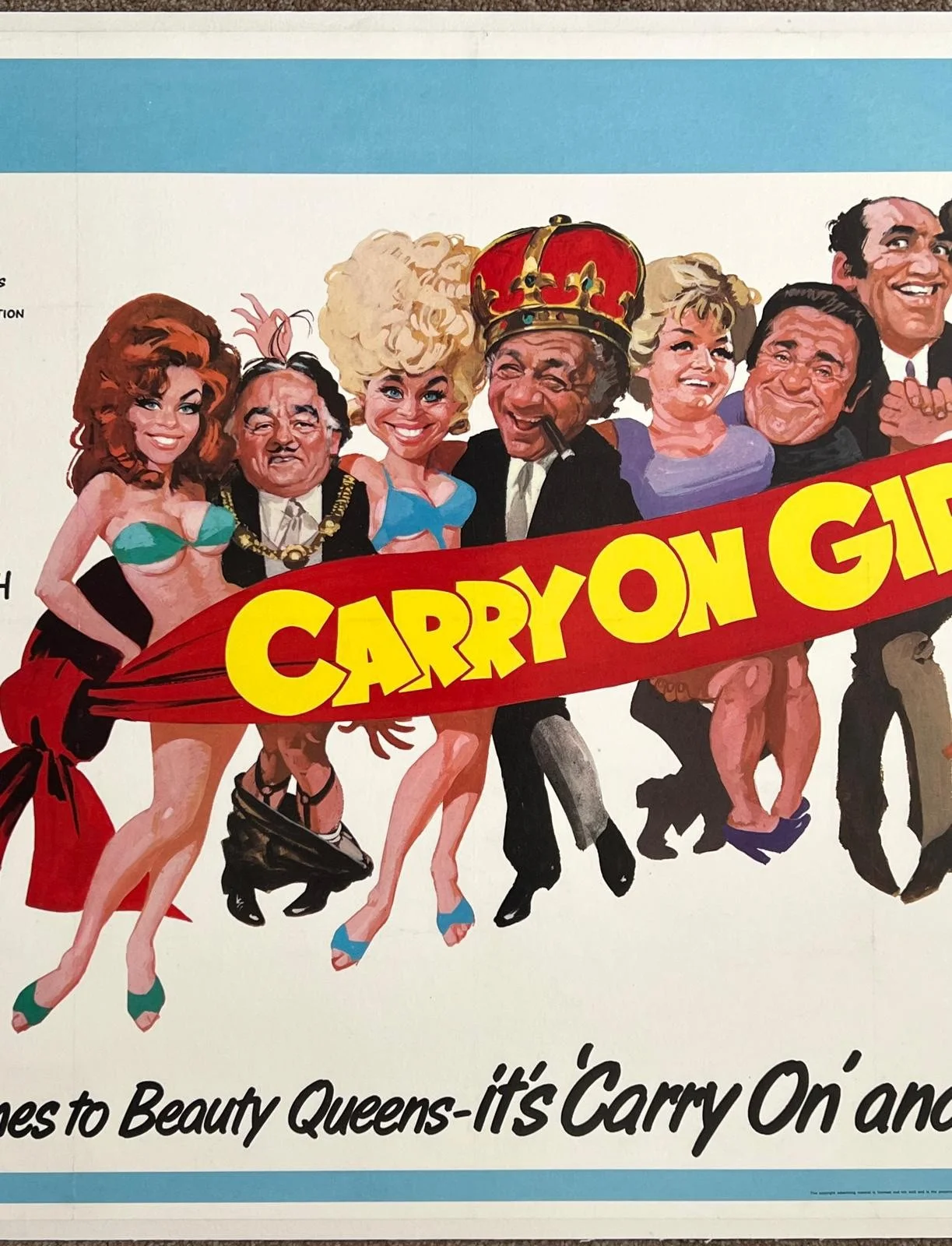 Carry On Girls Original British Quad Poster 30x40 LINEN BACKED 1973, изображение 4