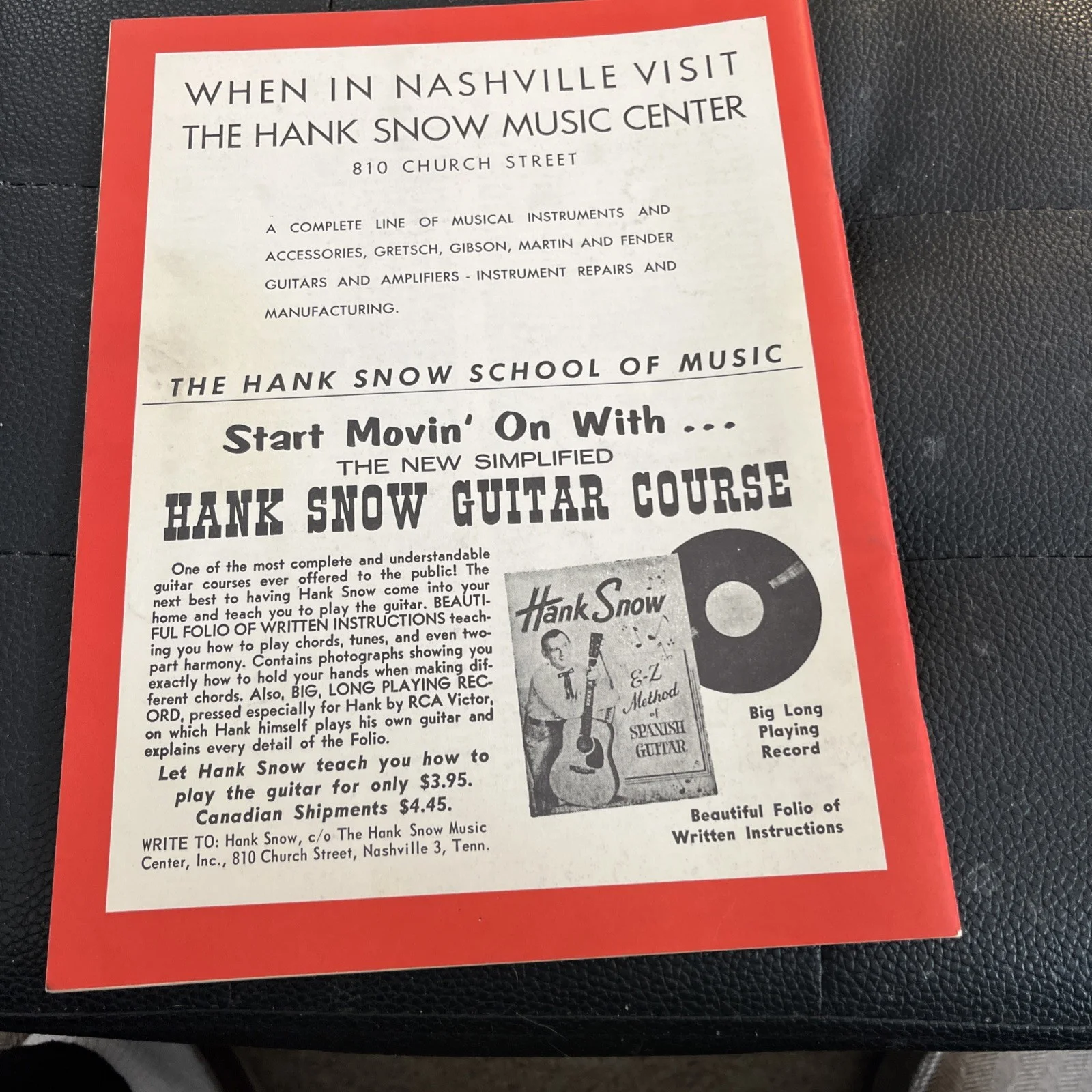 Hank Snow Signed Autograph 25th Anniversary RCA Album Program! Singing Ranger!, image 2