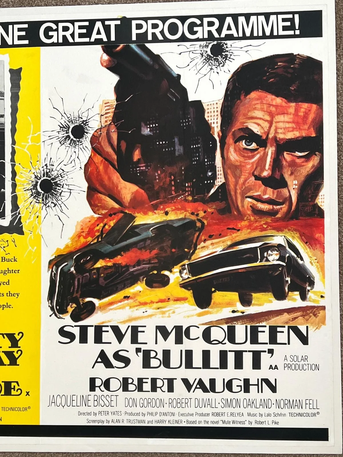 Bonnie and Clyde & Bullitt Original British Quad Poster 30x40 LINEN BACKED 67/68, image 2