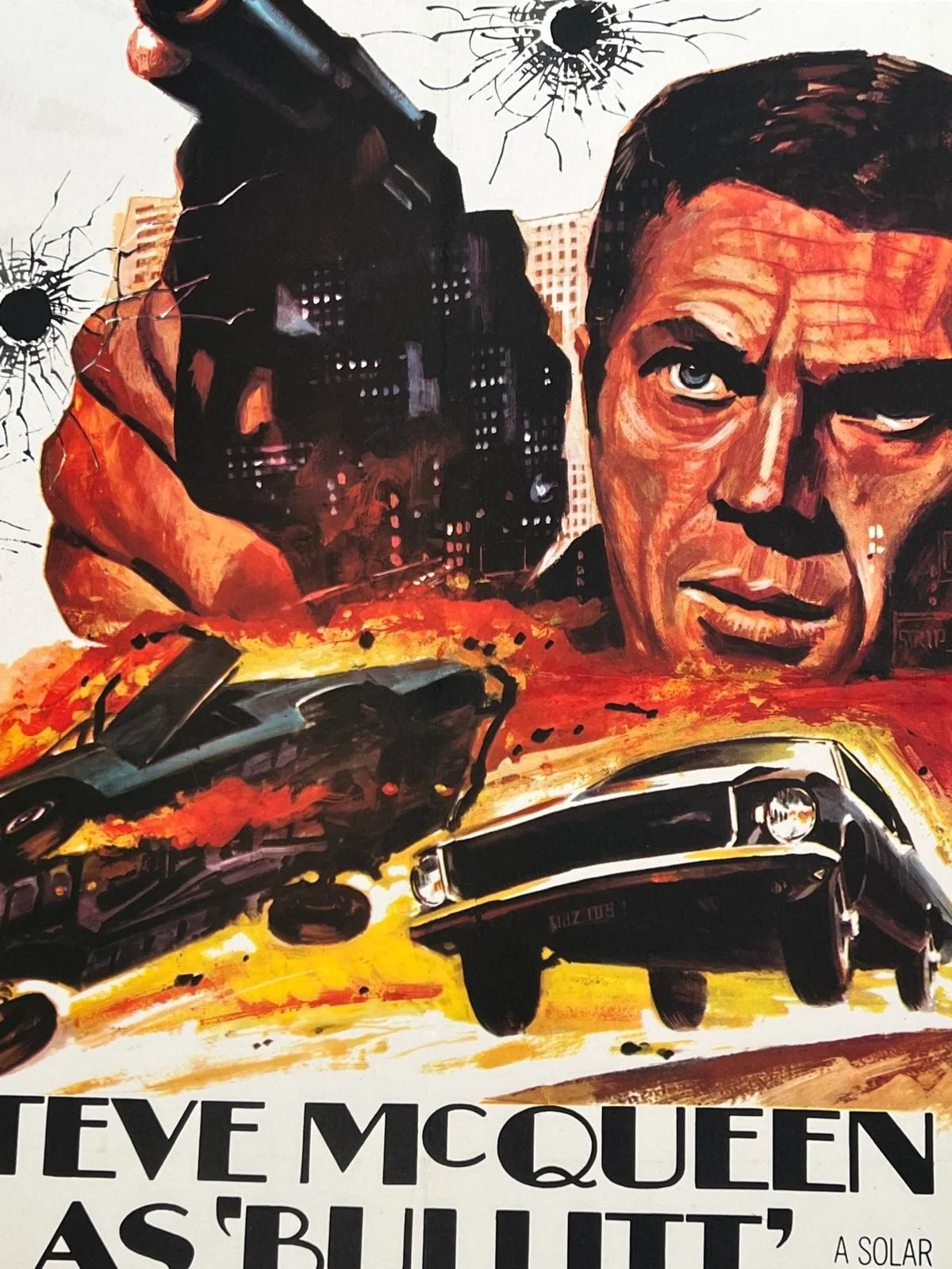 Bonnie and Clyde & Bullitt Original British Quad Poster 30x40 LINEN BACKED 67/68, image 3