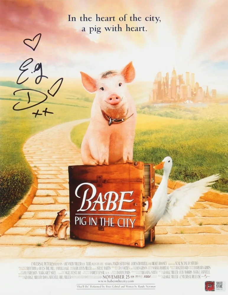 E.G. Daily — E.G. DAILY Autographed & Inscribed "XX" Babe Pig in the City 11x14 Photo (PA)