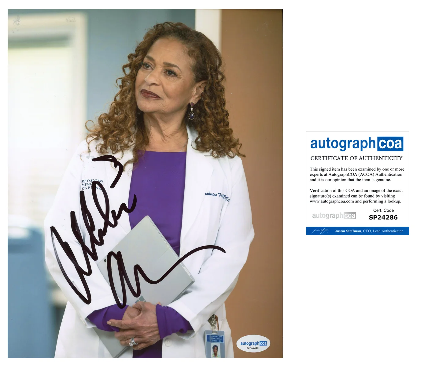 Debbie Allen — Debbie Allen Signed Autographed GREY'S ANATOMY 8x10 Photo ACOA E
