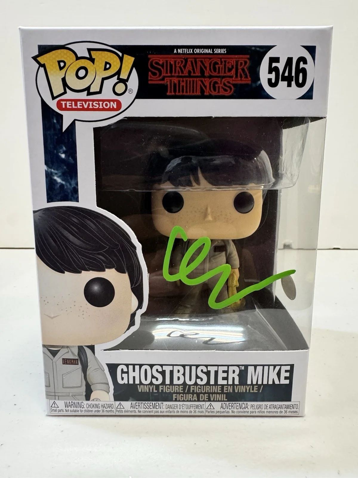 Finn Wolfhard — Funko Pop Ghostbuster Mike 546 Signed By Finn Wolfhard Stranger Things JSA NEW, изображение 4